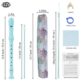 Czzmy Recorder for Children Beginners Soprano German Fingering 8-Hole Flute for Adults (6 Cactus)