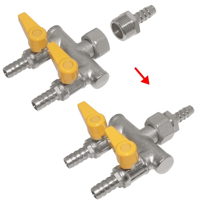 Joywayus 3 Way Copper Shut Off Gas Ball Valve Kit