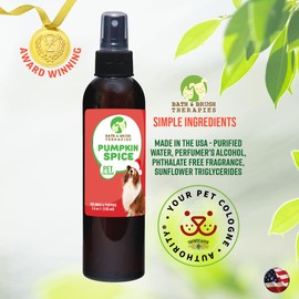 Showseason Pumpkin Spice Holiday Dog Perfume 4.5 oz. for Dogs and Puppies | Long Lasting, Deodorizing Spray, Paraben Free, Made In The USA