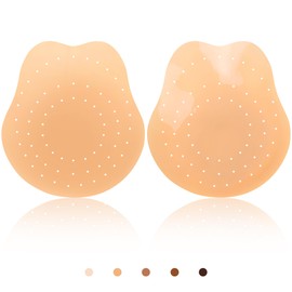 Niidor Nipple Covers with Lift and Breathable Holes, Silicone Reusable Sticky Nippe Pasties Waterproof Ultra-thin Nude Color