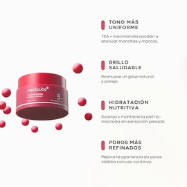 MEDICUBE TXA Niacinamide Capsule Cream, Crema Facial Coreana con Niacinamida 5%, Ácido Tranexámico, Alfa-Arbutina y Glutatión, Luminosidad y Tono Unif