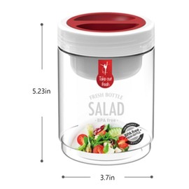 Alliving Salad Bottle Set of 2, with Leak Proof Salad Sauce Dressing Case 25.36oz