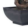 Tabletop Water Fountain Resin with Cascading Rock Waterfall and LED