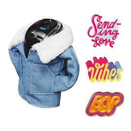 MUYI Shifter Knob Cover 1PC Cute Car Decoration for Gear Shift Jacket Automotive Interior Accessories Classic Decor with 3 Pack Attachable Decals