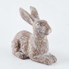 Set of 2 Easter Bunny Figures Made of Resin, Brown