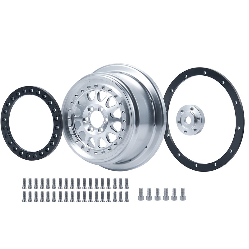 CNC Beadlock Wheel Rims Wheel Hubs for 1:10 Losi Baja
