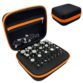 63 Holes1/8 Shank Carbide Burr Bits Bag, (ONLY CASE) Bits Display Organizer Container, Dustproof Portable Organizer Storage Bag, Compatible with All Between 3/32" and 1/8" (3.2mm) Bits