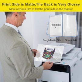 Yamation DTF Transfer Film Glossy: 8.5" x 11"inch 100 Sheets PET Paper Glossy Clear Cold Peel Direct to Film Transfer Film for Tshirt