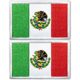 2 Parches De Bandera De México Bordados Tácticos Militares Con Gancho Y Bucle, Parche Para Planchar, Parche Colorido De La Bandera Para Sombrero, Mochila, Chaquetas, Pantalones, Vaqueros, Suministros
