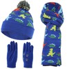 NATUST Hat Scarf Glove Sets for Boys Dinosaur Winter Hat