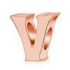Rose Gold Letter Charms Solid Sterling Silver Initial A-Z Alphabet