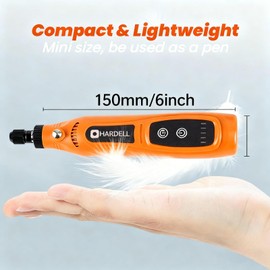 HARDELL Mini Cordless Rotary Tool 3.7V, 5-Speed Rotary Tool Kit with 43 Accessories,Type-C Charging Power Rotary Tool for Engraving, Sanding, Polishing, Drilling, Grinding, Small DIY Crafts