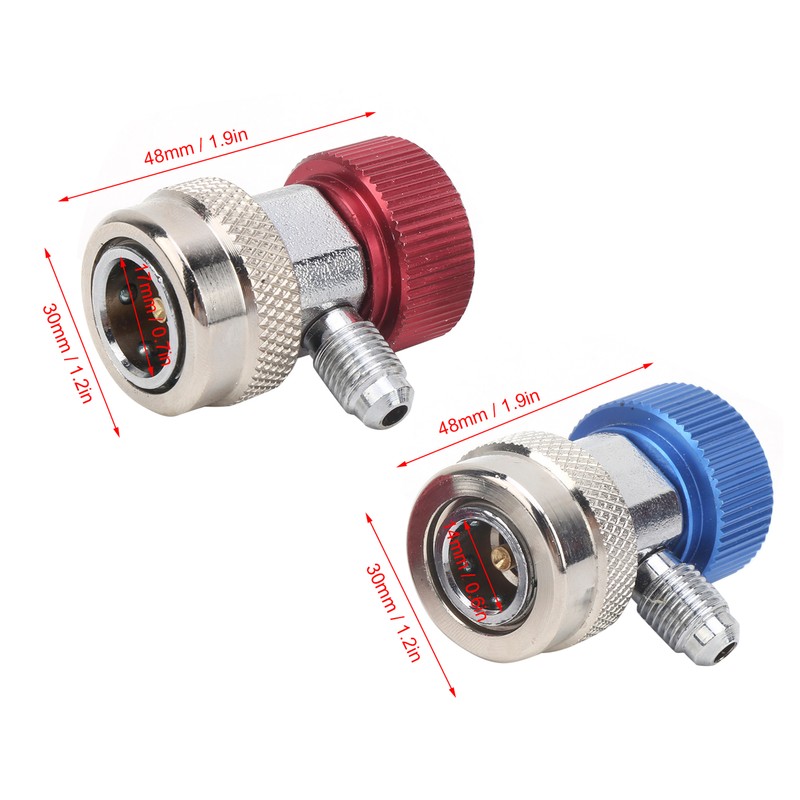2pcs High Low Quick Coupler for R134A A/C Manifold Gauge