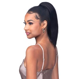BOBBI BOSS Unprocessed Human Hair Ready to Wear Drawstring Ponytail HH-PT001 STRAIGHT 12" (Natural Black)