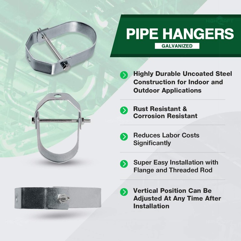Highcraft IDT-H04 Clevis Hanger Standard Galvanized Steel, 4 in, 4