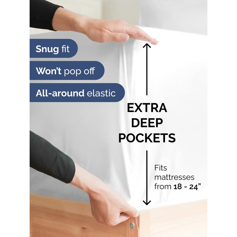 Extra Deep Pocket Queen Sheet Set - 4 Piece Breathable