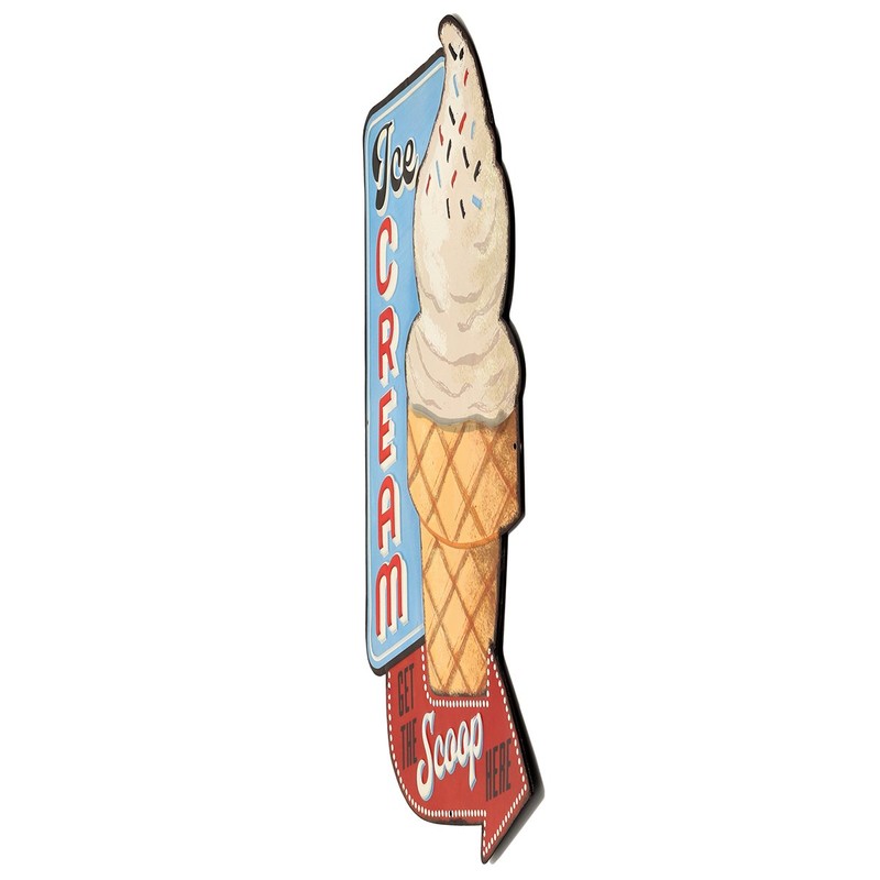 Ice Cream Get the Scoop Here Embossed Metal Sign -