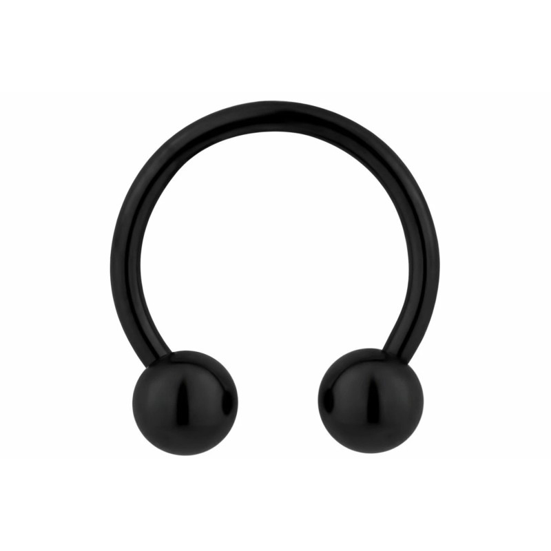 Unbranded PAIR 16G Black Horseshoe Circular Hoop Snake Bite Piercing