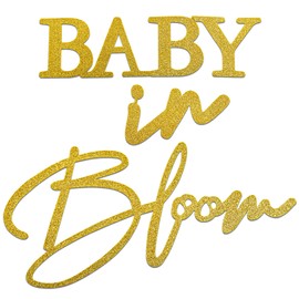 Filzschild "Baby in Bloom" – Babyparty-Schild für Geschlechtsoffenbarung, Party, Ballonbogen, Foto-Requisiten, Dekoration (Champagner-Gold)