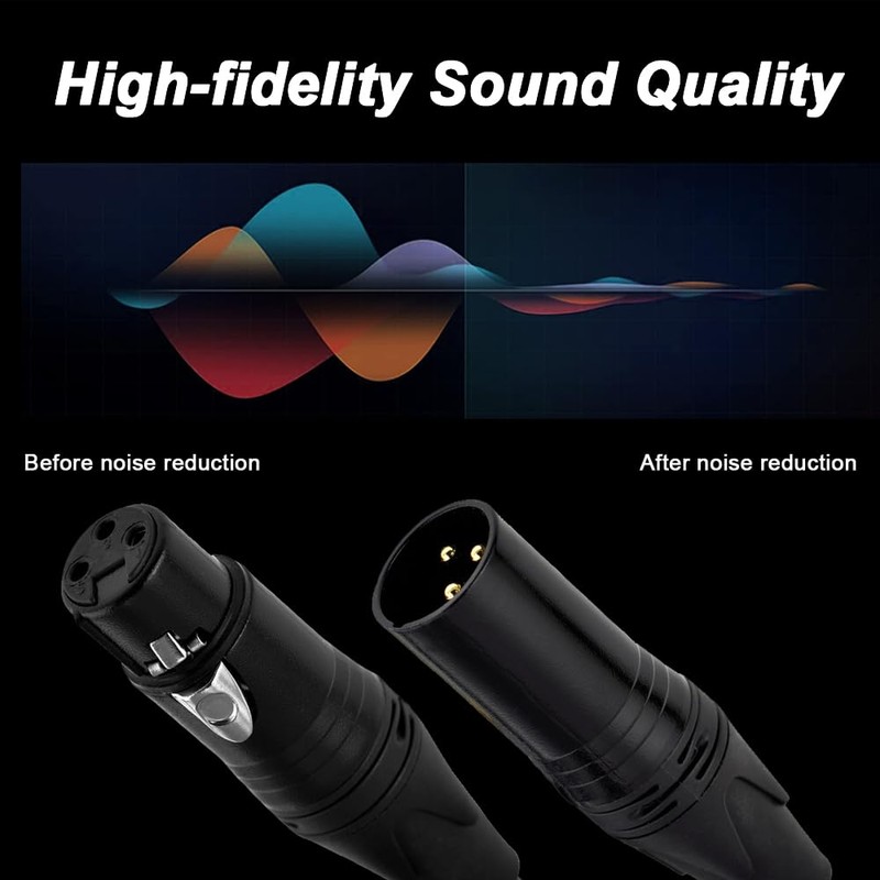 Xiatiaosann XLR 3Pin Microphone Open End Cable, Audio Replacement XLR