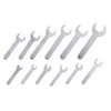 YnGia 12PCS Single Open Ended Wrench Set Silver Flat Spanner