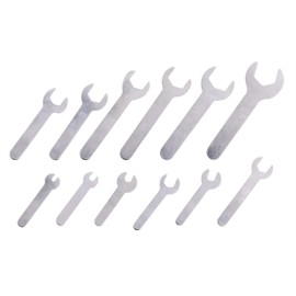 YnGia 12PCS Single Open Ended Wrench Set Silver Flat Spanner Combination Ultra Thin Repair Tool for Limited Space Conditions (Single Open End Wrench)