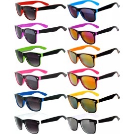 OWL WHOLESALE BULK 12 PAIRS CLASSIC VINTAGE 2TONE SUNGLASSES BY DOZEN MIXED COLOR