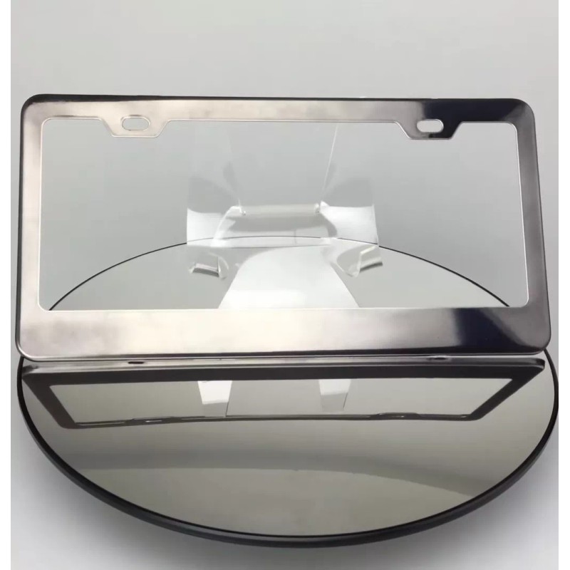 MotorVehicleParts Powder Coated Black Chrome Stainless Steel License Plate Frame