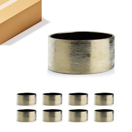 WGV Gold Etched Ceramic Cylinder Vase Width 8" Height 4" Elegant Modern Floral Container Planter Pot Centerpiece for Event Wedding Home Decor, Gold Textured 8 Pieces