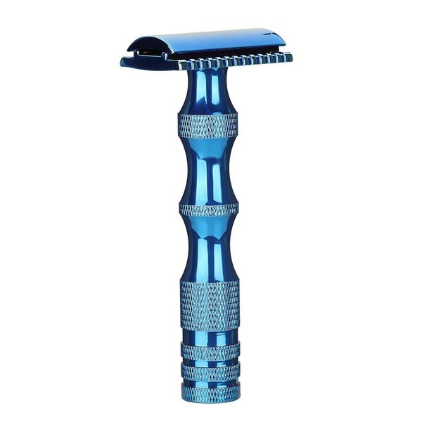 Men's Safety Shaving Razors, Safety Razor Classic Men Anti-skid Metal Handle Dual Edge Shaver Vintage Style Mens Safety Razors Comfortable Shaving Beard Bring You A Clean Face(Blue)
