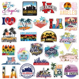 Fabbay 25 Pcs Los Angeles Fridge Magnet Magnetic Refrigerator Stickers Los Angeles Souvenirs Gifts Refrigerator Magnets for Fridge Laptop Locker Home Decoration Accessories