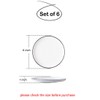 BonNoces 6-inch Small Porcelain Appetizer Plates, White with Black Edges