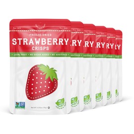 Nature’s Turn Freeze-Dried Strawberry Crisps – Healthy, Gluten-Free, Crispy & Delicious, Plant-Based Snack, Ideal for Cereal, Smoothies, School Lunches, & On-the-Go, Pack of 6 (0.53 oz Each)