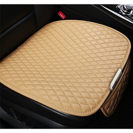 Moly Magnolia Leather Car Seat Cover/Protector, Car Seat Cushion, Comfortable, Compatible with 90% Vehicles, Cars, SUVs, Car Interior Accessories for Men and Women (Beige)