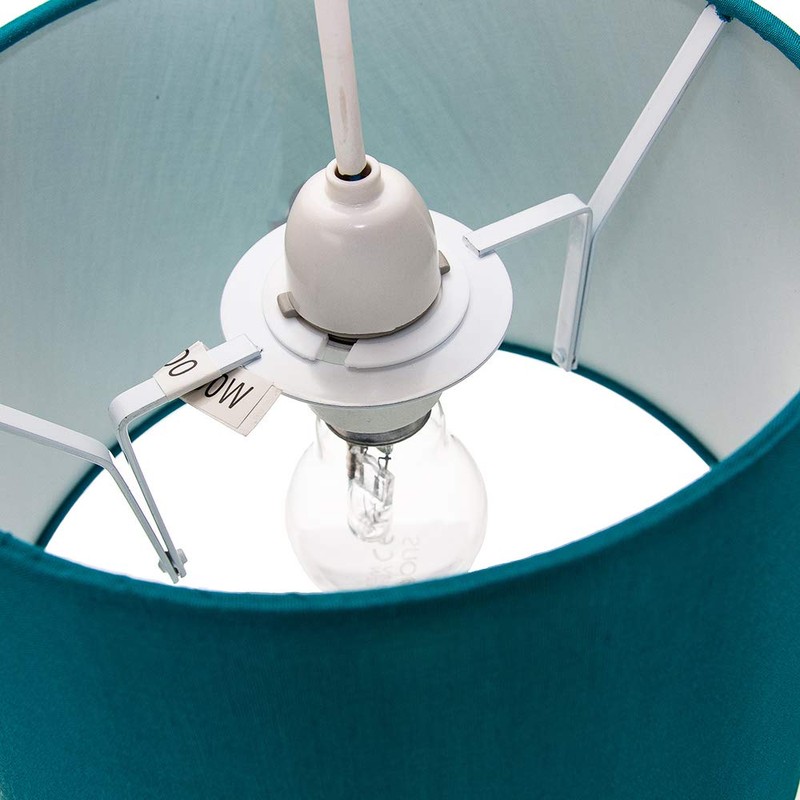 Traditionally Designed Small 8" Lamp Shade in Teal Faux Silk