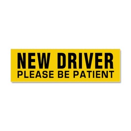 CafePress New Driver Be Patient! Car Magnet 10 X 3 Car Magnet 10" x 3", Bumper Magnet