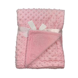 Newborn Soft Bubble Baby Blanket with Fleece Back for Crib Pram Boys Girls Infant Cot Bed Swaddle Pram Shawl Wrap Toddler Snuggle E&A Distribution Limited (Pink)