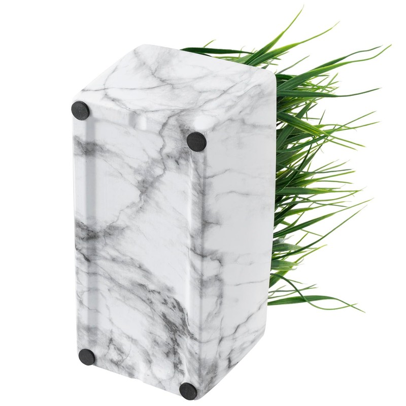 MyGift 10 Inch Artificial Green Grass Plant in Rectangular White