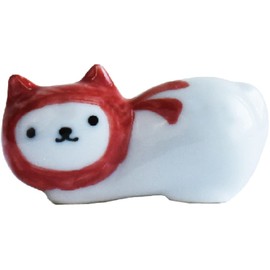 Jijinsha KYU-JITSU Chopsticks Rest 2.0 x 0.8 x 0.9 inches (5 x 2.1 x 2.4 cm), Red Shinobi Cat 86410