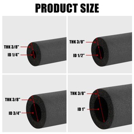 Pipe Insulation Foam Tube - Foam Pipe Insulation for Pipe Freeze Protection and Sharp Edge Protection 3/4" ID x 3/8" THK x 6FT
