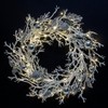 Light-Up White Winter Wreath Christmas Decoration