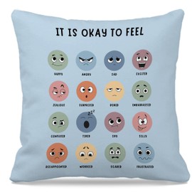 Nogrit Counseling Office Must Haves Throw Pillow Cover, Calming Corner, Mental Health Pillowcase Decor for Home Kids,Mental Health Counselor Gifts, Calming Corner Pillow Covers 18x18 Light Blue