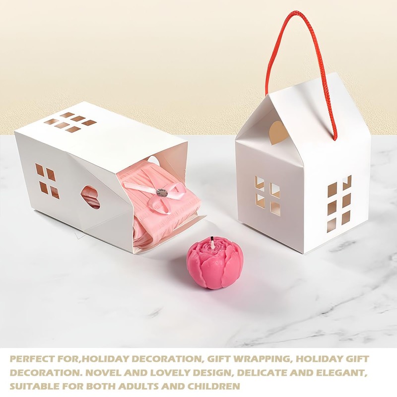 DOERDO DD 10Pcs House Shaped Gift Boxes Candy Cookie Box