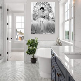 Fine Art Canvas Elizabeth Taylor 1951 Glamour Shoot Canvas Print Artwork by Bison Archives, 32"W x 43"H Vertical Gallery Wrapped Large Wall Decor