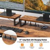 Furologee Computer Desk with Drawer and Power Outlets, 47" Office