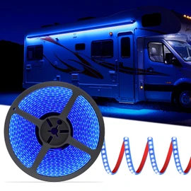 CCBASEBALL 20FT RV Awning Lights, 12v Blue Rv Led Strip Lights, IP68 Waterproof Camper Awning Lighting for Motorhome Travel,Travel Trailers, Camper, Food Trucks