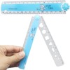 TAOSHENG 30-CM Foldable Plastic Ruler, Cute Folding Geometric Stationary Straight