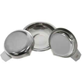 Dsjnf Electronic Scale Tray Stainless Steel pan Metal pan Silver mini pan mini Metal Weighing Cup Liquid Powder Laboratory Supplies for Jewelry 1set (Silver)