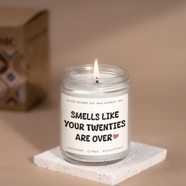 30th Birthday Gifts for Women, Men, 30th Birthday Candle, Thirty Bday Decorations for Her Him, 30 Years Old Bday Gifts for Friends Sister Brother - Lavender, Citrus & Eucalyptus Scented Candle 7oz