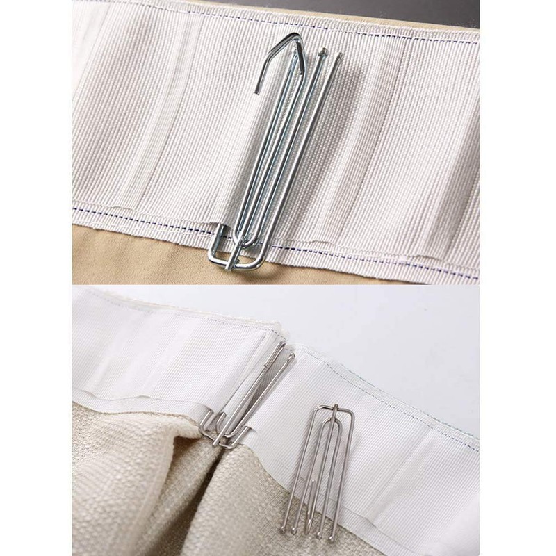PISHI Heavy Duty Metal Curtain Hooks Pinch Pleat Deep Prong